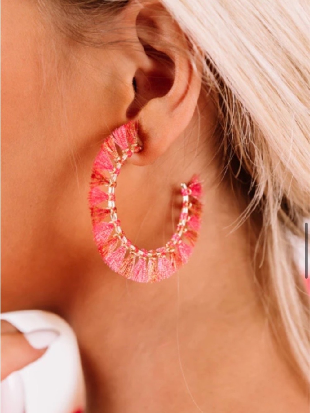 🩷Kendra Scott EVIE Gold Hoop Earrings in Pink🩷
